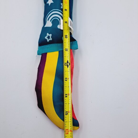 Chew Resistant Rainbow Unicorn Squeaky Crinkle Texture Dog Small Animal Pet Toy - Picture 7 of 7